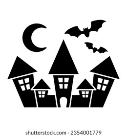Haunted house icon vector on trendy design