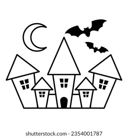 Haunted house icon vector on trendy design