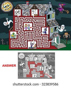 Haunted House - labyrinth for kids (hard). 
Help kids to find a correct way out of the haunted house.