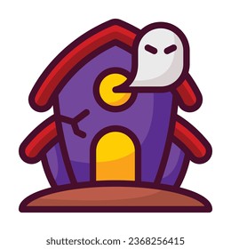 haunted house line filled icon. Perfect for graphic design, mobile, UI, and web masterpieces