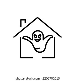 Haunted house line icon illustration. icon related to Halloween. Line icon style. Simple design editable