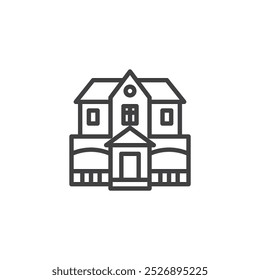 Haunted House line icon. linear style sign for mobile concept and web design. A spooky house outline vector icon. Symbol, logo illustration. Vector graphics