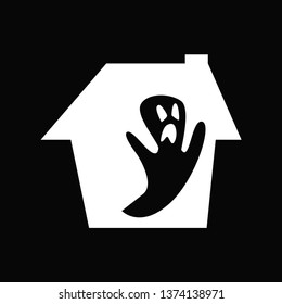 haunted house logo icon