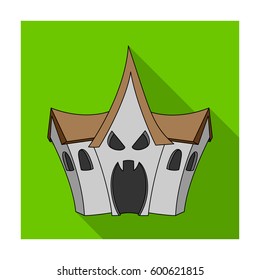 A haunted house, a room of fear in an amusement park. Attraction for the fearless.Amusement park single icon in flat style vector symbol stock illustration.