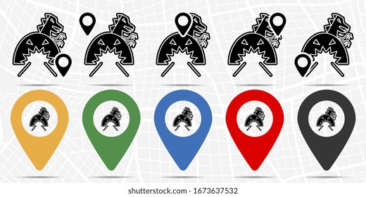 A haunted house, a room of fear icon in location set. Simple glyph, flat illustration element of amusement theme icons