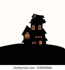 Haunted House Silhouette Hallooween Vector Stock Vector (Royalty Free ...