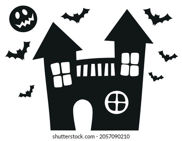 Haunted House Silhouette Halloween Theme
