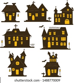 Haunted House Silhouette Night Collection