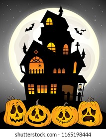 Haunted house silhouette theme image 8 - eps10 vector illustration.