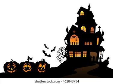 Haunted house silhouette theme image 4 - eps10 vector illustration.