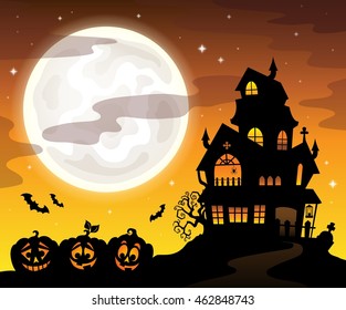 Haunted house silhouette theme image 5 - eps10 vector illustration.