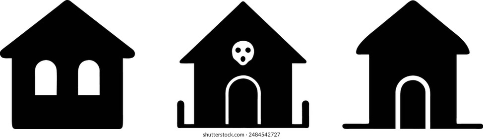 haunted house silhouette. Vector illustration for graphic design, logos, websites, and social media.