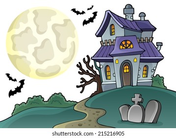 Haunted house theme image 1 - eps10 vector illustration.
