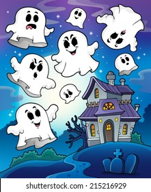 Haunted house theme image 6 - eps10 vector illustration.
