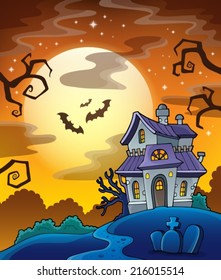 Imagen de tema de casa embrujada 8 - ilustración vectorial eps10.