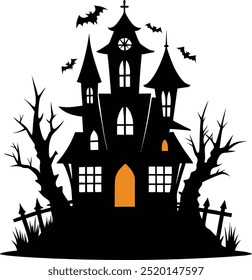 Haunted house vector design white background