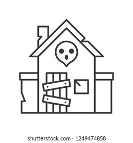 Haunted house vector icon, amusement park related line design