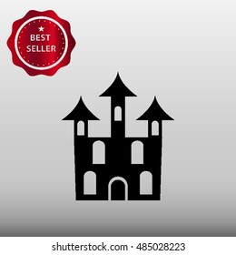 Haunted House Vector Icon Illustration