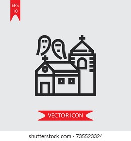Haunted house vector icon, illustration symbol