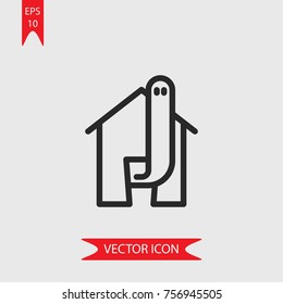 Haunted house vector icon, illustration symbol