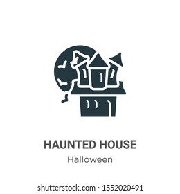 Haunted house vector icon on white background. Flat vector haunted house icon symbol sign from modern halloween collection for mobile concept and web apps design.