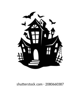 Haunted house vector silhouette design vector