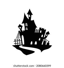 Haunted house vector silhouette design vector