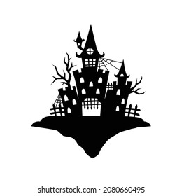 Haunted house vector silhouette design vector