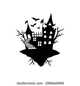 Haunted house vector silhouette design vector