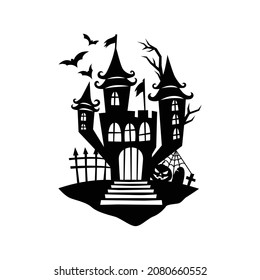 Haunted house vector silhouette design vector
