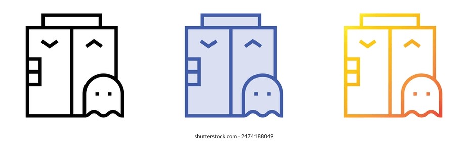 haunted icon. Linear, Blue Fill and Gradient Style Design Isolated On White Background