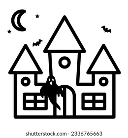 haunted icon on transparent background