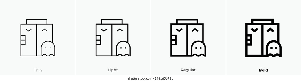 haunted icon. Thin, Light Regular And Bold style design isolated on white background