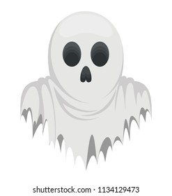 
Haunted icon of white ghost flying scaringly 
