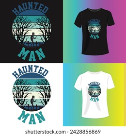 Haunted Man retro vintage t shirt design