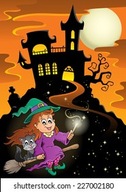 Haunted Herrenhaus Halloween Thema - eps10 Vektorgrafik.