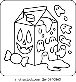 Haunted Milk Carton Coloring Page