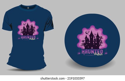 Haunted Palace Scary Halloween Design for T shirt