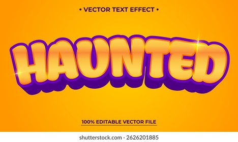 Haunted text, Halloween style editable text effect on orange textured background