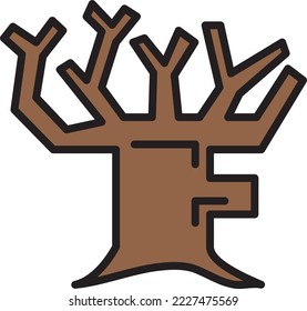 Haunted tree pictures, halloween celebration picture illustrations, can be applied as emojis, characters and other digital needs.
