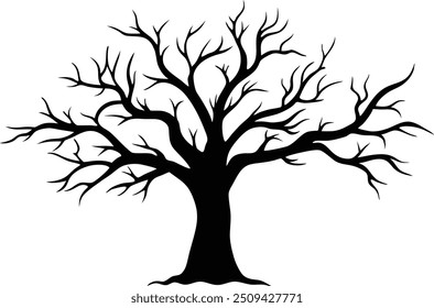 a haunted tree silhouette vector style