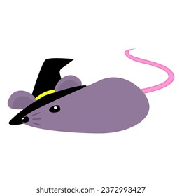 Haunted witch rat with spooky eye.