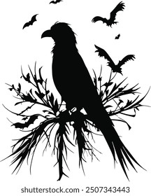 Haunting Crow, Raven – Spooky Halloween Crow silhouette
