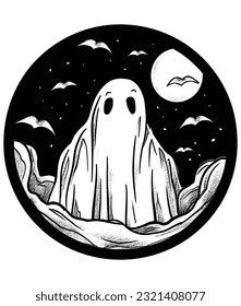 Haunting Moon Illustration, Haunting Moon design