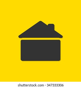 hause black icon in yellow background 