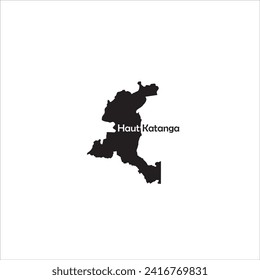 Haut Katanga Democratic Republic Of Congo map and black letter design on white background