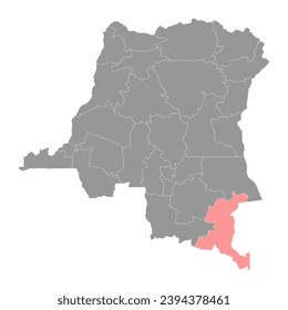 Haut Katanga province map, administrative division of Democratic Republic of the Congo. Vector illustration.