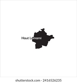 Haut Lomami Democratic Republic Of Congo map and black letter design on white background