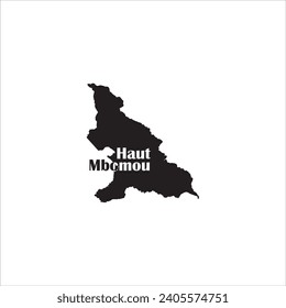 Haut Mbomou Central African Republic map and black letter design on white background