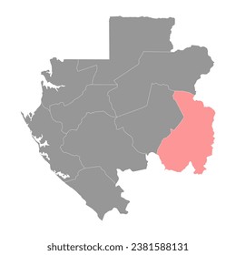 Haut Ogooue province map, administrative division of Gabon. Vector illustration.